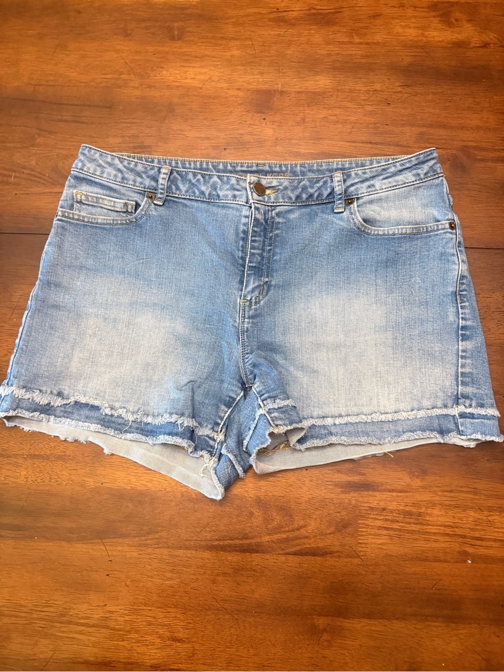 Michael Kors Light Blue Distressed Denim Shorts